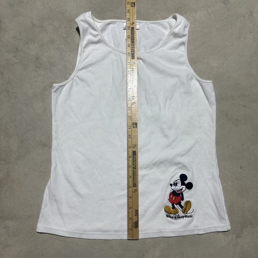 Disney Embroidered Tank Top Mickey Mouse Women's SZ Large Y2K Vintage 2000s - Picture 4 of 6